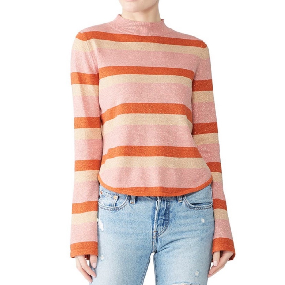 Stylestalker Pink and Orange Striped Top